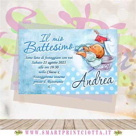 Invito battesimo con foto del bambino