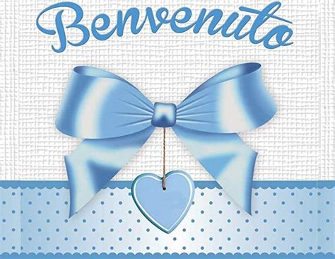 Biglietto di auguri nascita con fiocco azzurro