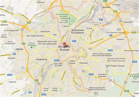 Mappa dei quartieri dello shopping sostenibile a Bruxelles