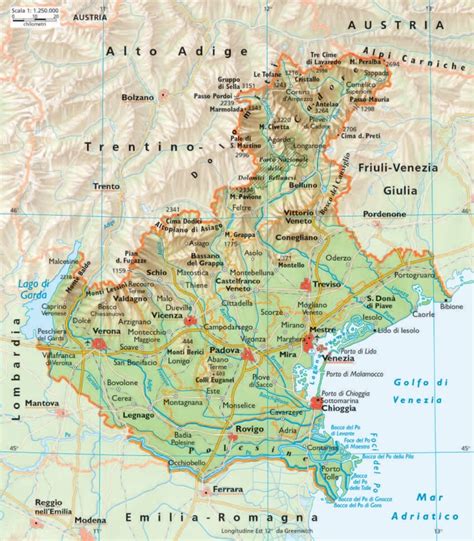 mappa Italia con focus Veneto