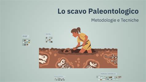 strumenti di scavo paleontologico e reperti fossili
