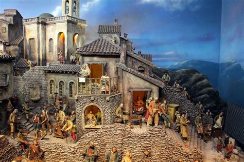 Illustrazione di un presepe tradizionale con personaggi tipici