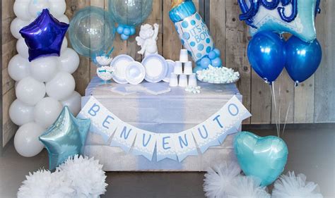 Palloncini azzurri per addobbi nascita maschietto