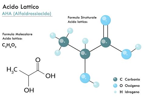 Diagramma che illustra l'azione esfoliante dell'acido lattico sulla pelle