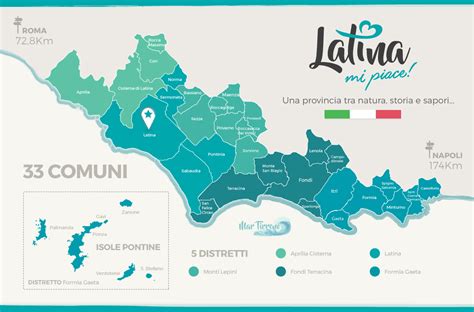Mappa della provincia di Latina con i luoghi delle leggende