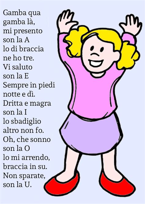Bambini che recitano una filastrocca