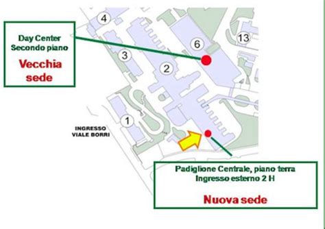 Mappa di Varese che indica la posizione dell'Ospedale del Ponte
