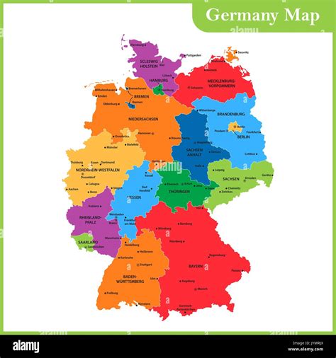 Mappa della Germania con evidenziate le principali città e i relativi uffici per la cittadinanza
