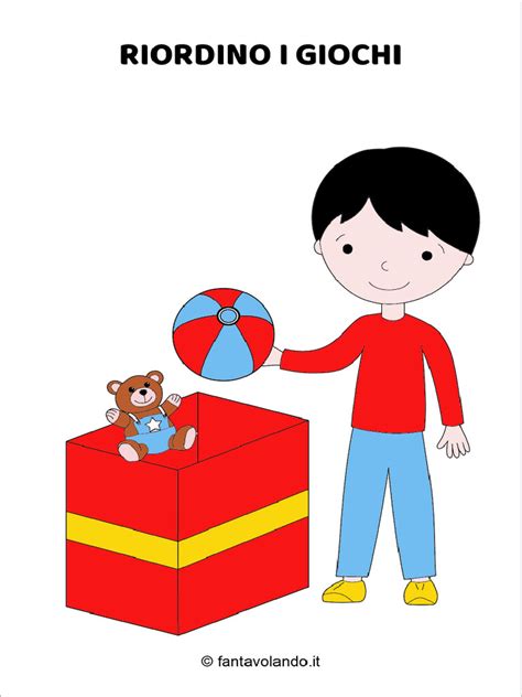 Bambino che aiuta a riordinare