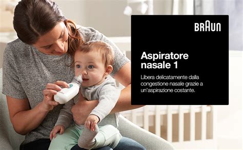 Immagine stilizzata di un bambino sorridente con un aspiratore nasale Braun