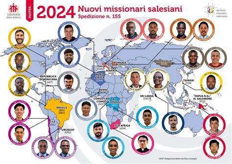 Mappa simbolica delle missioni umanitarie nel mondo