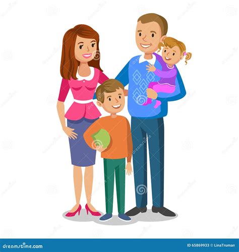Illustrazione di una famiglia con due bambini