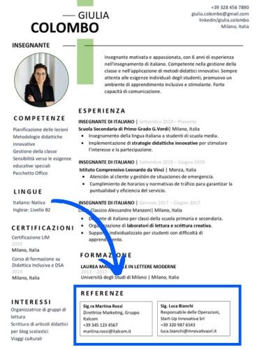 Hobby e Referenze nel CV