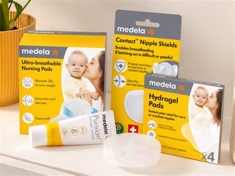 Tavola comparativa dei prodotti Medela per la cura dei capezzoli