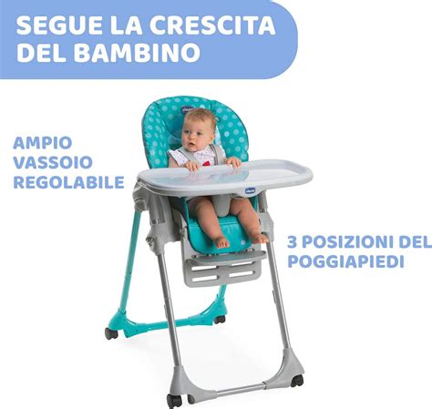 Dettaglio del vassoio regolabile e rimovibile del Chicco Polly Magic