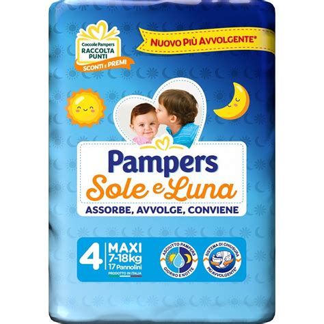 Scaffale di pannolini Pampers Sole e Luna ben organizzati
