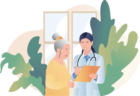 Illustrazione che rappresenta una donna che parla con un medico riguardo agli integratori