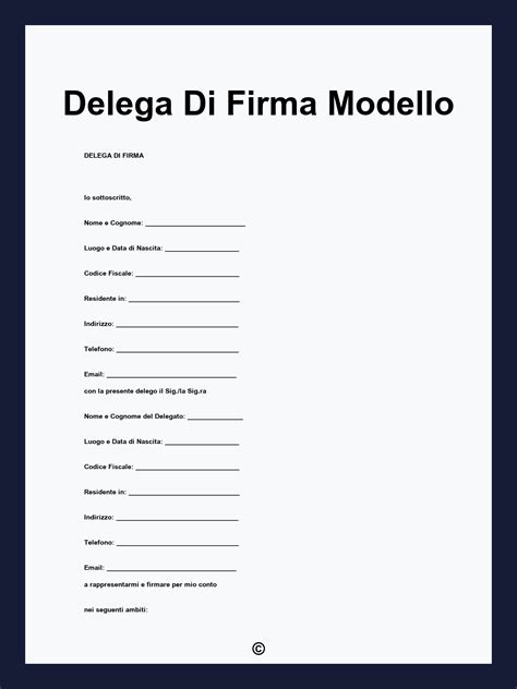 Schema che illustra le parti di una delega