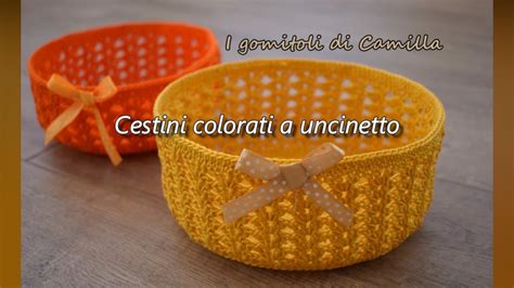 Cestino portaconfetti all'uncinetto fatto a mano