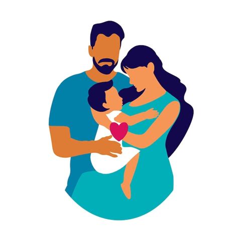 Famiglia riunita con un neonato