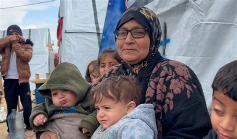 Palestinian family displaced by conflict