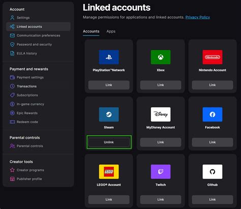 Interfaccia di un account Epic Games limitato con le restrizioni evidenziate