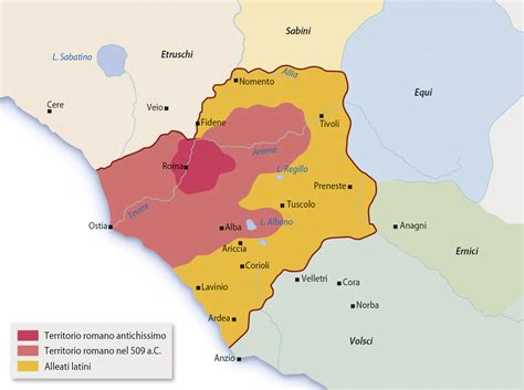 Mappa del Lazio Antico e popoli confinanti