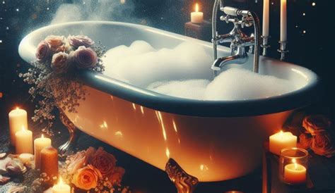 Donna incinta che fa un bagno caldo con un termometro