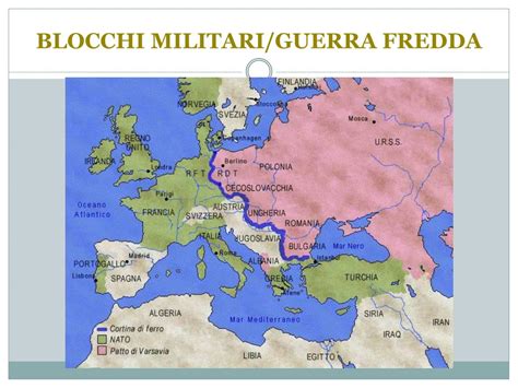 Mappa storica dei blocchi contrapposti durante la Guerra Fredda