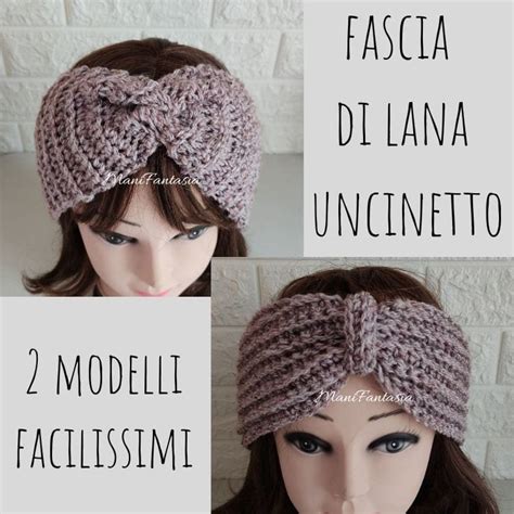 Fascia per capelli all'uncinetto con decorazione floreale