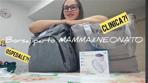 Esempio di borsa parto ben organizzata per la mamma