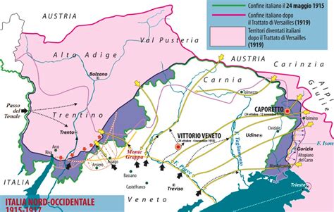 Mappa storica dei confini del Nord-Est italiano nel 1945