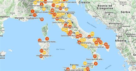 Mappa dei principali siti di ritrovamento dei reperti citati