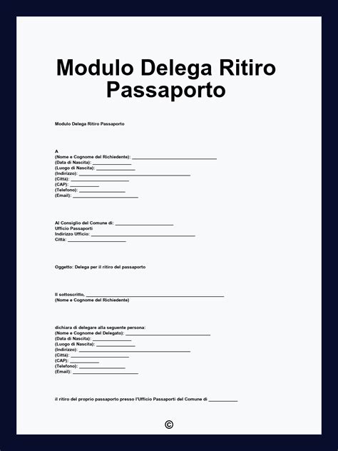 Esempio Passaporto Minore