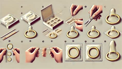 illustrazione schematica dell'utilizzo corretto del preservativo