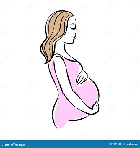 illustrazione stilizzata di una donna incinta in ascolto dei movimenti fetali
