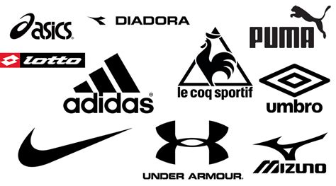 Logo di diversi marchi sportivi rinomati