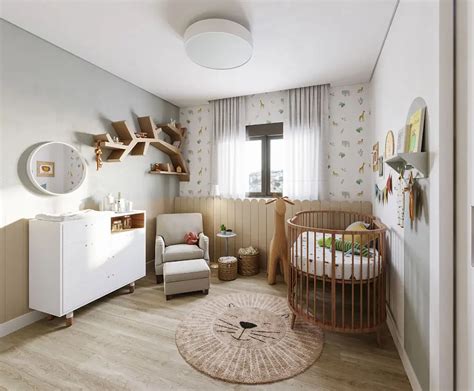 Cameretta per neonato arredata in stile moderno