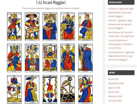 Immagine Arcani Maggiori dei Tarocchi