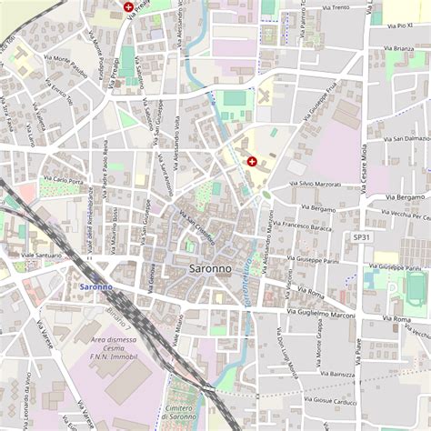 mappa di Saronno con evidenziati servizi sociali