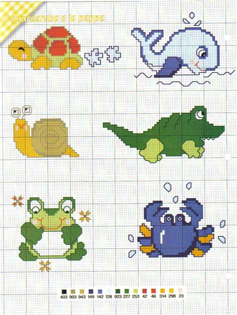 schemi punto croce animaletti baby