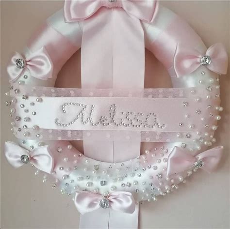 Fiocco nascita con strass e perle