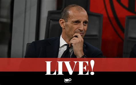 Ritratto fotografico di Massimiliano Allegri durante una conferenza stampa
