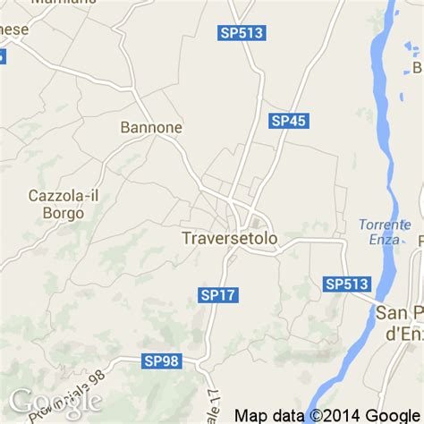 Mappa del comune di Traversetolo con evidenziata la frazione di Vignale