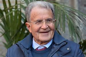 Romano Prodi durante un comizio de L'Ulivo