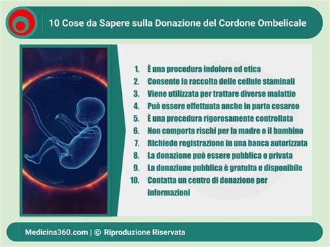 Infografica sulla donazione del cordone ombelicale e le sue applicazioni