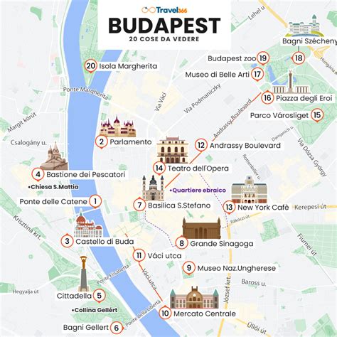 Mappa di Budapest con indicazione del carcere