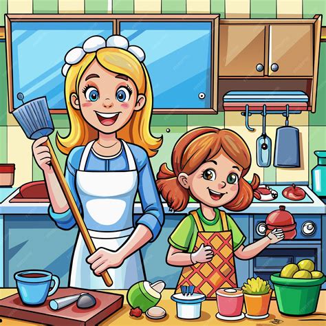 Illustrazione di una mamma che beve acqua e una zuppa