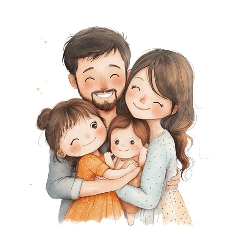 Illustrazione di una famiglia con un neonato