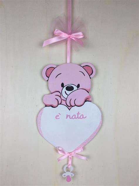 Esempio fiocco nascita a cuore per bambina